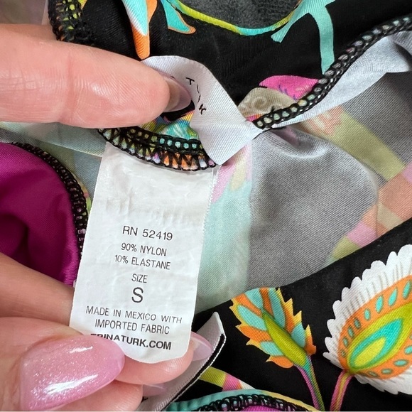 Trina Turk Cover Up Tunic Dress Women Small 6 Bikini Bottom Tahitian Floral B14 - Picture 13 of 13